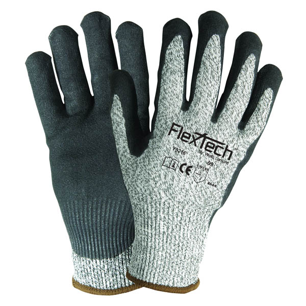 Y9216 Wells Lamont FlexTech™ Sandy Nitrile Coated A7 13-Gauge Seamless Knit Work Safety Gloves